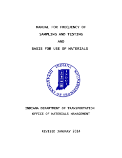 MANUAL FOR FREQUENCY OF SAMPLING AND - State of Indiana