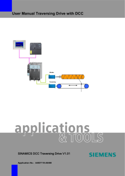 User Manual Traversing Drive with DCC - Siemens