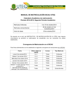 Manual de Matriculacion SICAU UTEQ 2014-2015 SPA