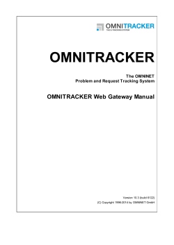 OMNITRACKER Web Gateway Manual - OMNINET