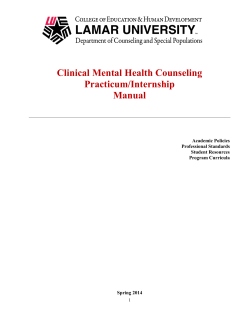 Clinical Mental Health Counseling Practicum/Internship Manual