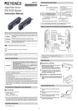 Digital Fiber Sensor FS-N10 Series Instruction Manual 96M11513