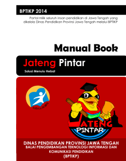 Manual Book - Jateng Pintar - Dinas Pendidikan Provinsi Jawa