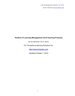 Vendors of Learning Management and E-learning Products For