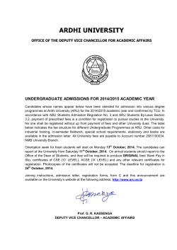 Undergraduate Admissions for 2014/2015 - Ardhi University