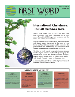 Monthly Newsletter - First Church of God