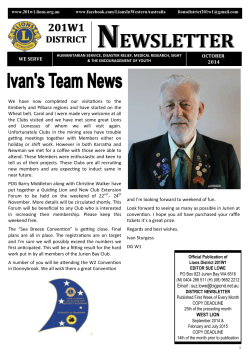District Governor 201w1s October 2014 Newsletter - Lions District W1