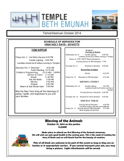 October 2014 - Temple Beth Emunah