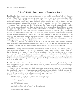 CAS CS 538. Solutions to Problem Set 5