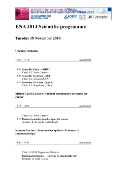 ENA 2014 Scientific programme - Ecco
