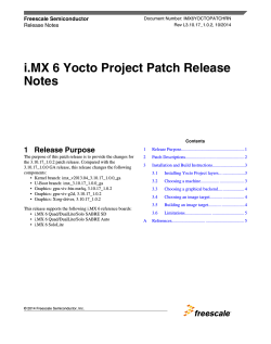 i.MX 6 Yocto Project Patch Release Notes - Freescale Semiconductor
