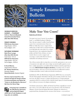 Download a PDF of the full November Bulletin - Temple Emanu-El