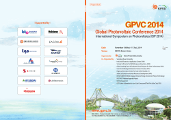 Global Photovoltaic Conference 2014 - gpvc.kr