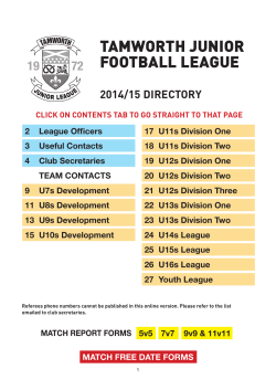 Team Directory 2014/15 - Tamworth Junior Football League