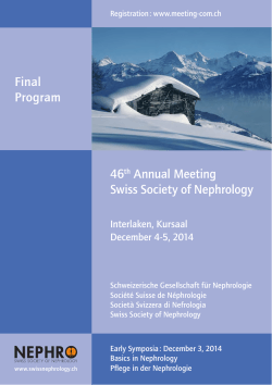46th Annual Meeting Swiss Society of Nephrology Final - SGN-SSN