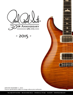 2015 Price List - PRS Guitars