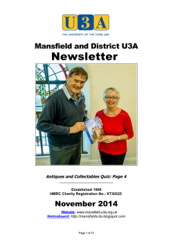 November Newsletter - Mansfield U3A