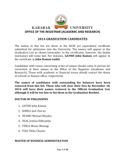 2014 graduation candidates - Kabarak University