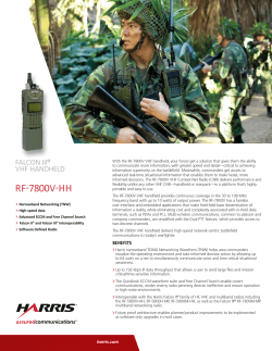 RF-7800V-HH Handheld VHF Radio Datasheet - Harris RF