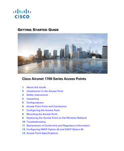 Getting Started Guide - Cisco Aironet 1700 Series Access Points