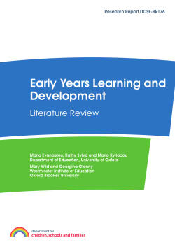 Early Years Learning and Development
