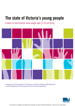 The state of Victorias young people - Department of Education and
