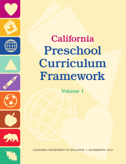 Preschool Curriculum Framework Volume 1 - Child Development