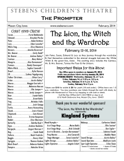 The Lion, the Witch and the Wardrobe - Stebens Childrens Theatre