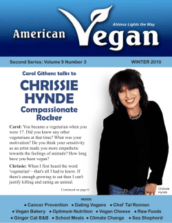 CHRISSIE HYNDE - American Vegan Society