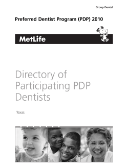 Directory of Participating PDP Dentists - The City of San Antonio