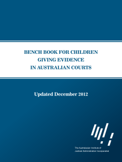 bench book for children giving evidence in australian - Aija.org.au