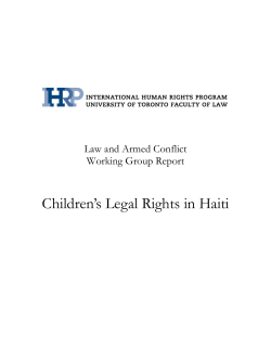 Childrens Legal Rights in Haiti - International Human Rights Program