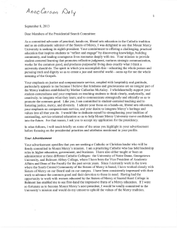 Credentials for Anne Carson Daly - Mount Mercy Times