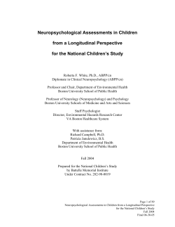 Neuropsychological Assessments in Children from a Longitudinal