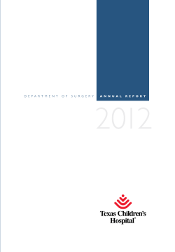 Department of Surgery Annual Report - Texas Childrens Hospital