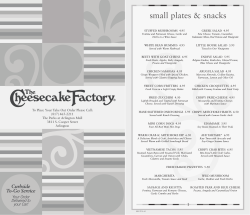 small plates snacks - The Cheesecake Factory