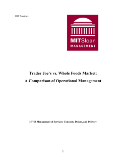 Trader Joes vs. Whole Foods Market - MIT OpenCourseWare