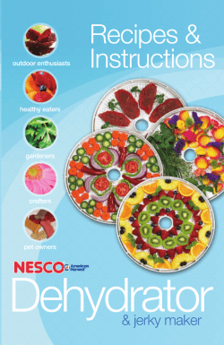 Dehydrator Manual - Nesco/American Harvest