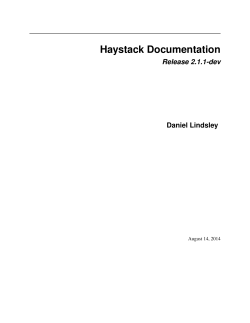 Haystack Documentation Release 2.1.1-dev Daniel - Read the Docs