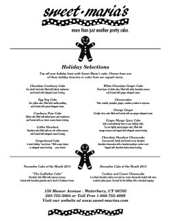 Download a pdf copy of our Holiday Menu for 2013 - Sweet Marias