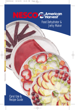 Food Dehydrator Jerky Maker Care/Use Recipe Guide