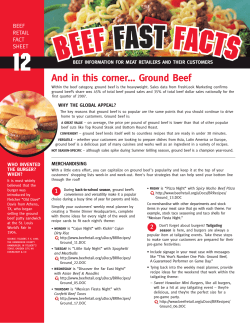 And in this corner… Ground Beef - Beef Retail