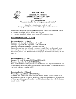 Download Summer Class Schedule - The Sows Ear
