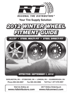 2012 WINTER WHEEL FITMENT GUIDE - Regional Tire Distributors