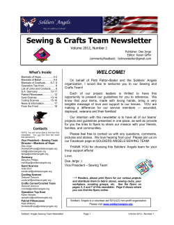 Sewing Crafts Team Newsletter - Soldiers Angels