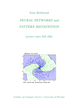 NEURAL NETWORKS and PATTERN RECOGNITION
