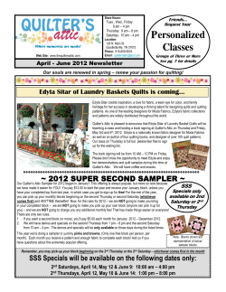 Personalized Classes Classes - Quilters Attic