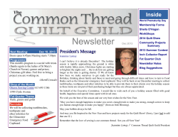 December 2013 - Common Thread Quilt Guild