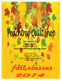 Check out our 2014 Fall Newsletter - Peachtree Quilt Shop