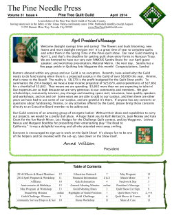 Apr. - Pine Tree Quilt Guild